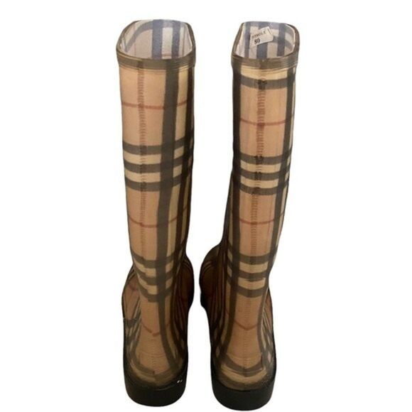 Burberry Nova Check Plaid Rubber Rain Boots y2k - Picture 3 of 9